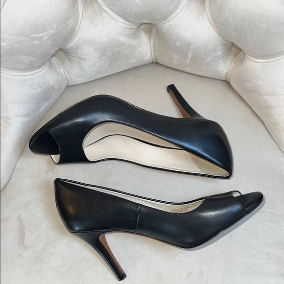 Cole Haan Black Peep-Toe Heels - Picture 7 of 10